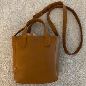 Leather Baggu Mini Crossbody Tote
